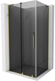 Mexen Velar L, sprchový kút s posuvnými dverami 120 x 110 cm, 8mm šedé sklo, zlatá lesklá, 871-120-110-43-50