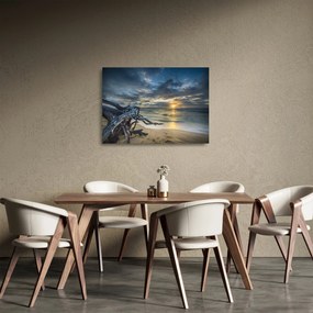 Sklenený obraz mora pri západe slnka (70x50 cm)