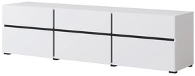 TV skrinka Cross 41 so zásuvkami 180 cm - biela / čierny