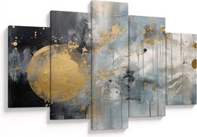 Obraz - Abstrakcia so zlatou guľou (150x105 cm)