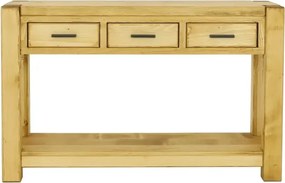 Moderný drevený konzolový stolík s 3 zásuvkami a poličkou 119x35x75 cm