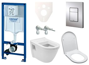 Cenovo zvýhodnený závesný WC set Grohe do ľahkých stien / predstenová montáž + WC Vitra S50 38528SET-KH