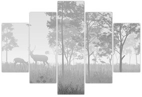 Obraz - Lúka s jeleňami (150x105 cm)