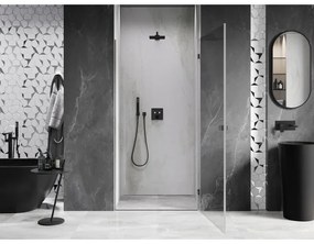 Mexen, Mexen Lunar-B Otočné pravé sprchové dvere 75 cm, transparentné, pištoľový kov - 832-075-000-95-00-P
