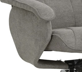 Polohovacie kreslo s taburetom Helga,  šedá látka