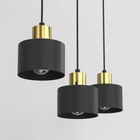 Luster na lanku PARKLA 3xE27/15W/230V čierny