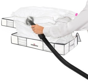 Súprava 2 bielych úložných boxov pod posteľ s vakuovým obalom Compactor XLarge Underbed Life, 105 x 15,5 cm