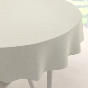 Biante Teflónový okrúhly obrus TF-026 Popínavé lístky - smotanový Ø 70 cm