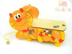 Vozík Mačička žltá - box na hračky