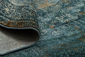 Koberec OMEGA MAMLUK tmavomodrý / hnedý kruh