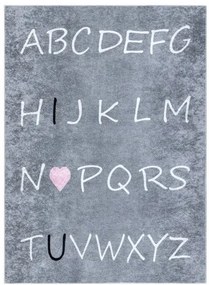 Detský kusový koberec Junior 52106.801 Alphabet grey, 160x220, šedá, detská izba, Dywany Łuszczów