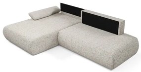 Rohová rozkladacia sedacia súprava s úložným priestorom v tvare L PRATO ľavá béžová