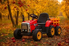 Elektrické autíčko Traktor s prívesom NV-X611 červené