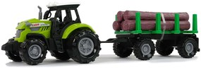 LEAN TOYS Zelený traktor s prívesom