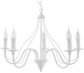 Luster na reťazi MINERWA 5 5xE14/40W/230V biela