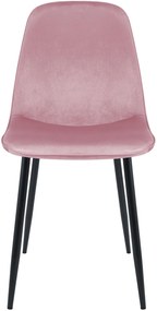 Sada 4 ks jedálenských stoličiek Maryam zamat - ružová