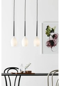 Biele/čierne závesné svietidlo so skleneným tienidlom Salut – Markslöjd