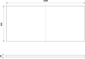 Cersanit Tirso, doska na kúpeľňovú skrinku 1000x450x18 mm, béžová matná, S1015-022