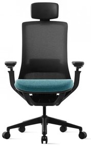 Kancelárska ergonomická stolička ROLY — sieť, látka, čierna / viac farieb Červená