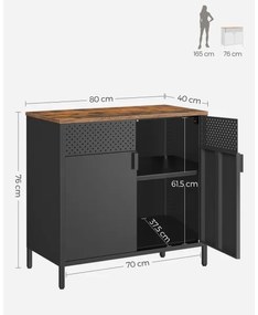 Komoda FIRA čierna/hnedá