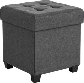 Skladací taburet s úložným priestorom OSCAR 38x38 cm, sivý