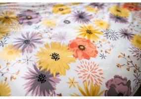 Žlto-biele bavlnené obliečky na jednolôžko 140x200 cm LP Dita Daisy - Cotton House