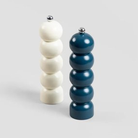 Sada dvoch mlynčekov SPICE BUBBLE modrá / krémová 722196