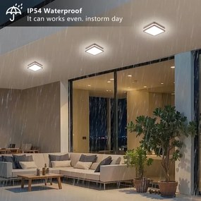 Brilagi -LED Vonkajšie stropné svietidlo BENE LED/18W/230V 21,5x21,5 cm hnedá IP54