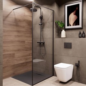 Invena Volos, sprchová sada s termostatickou batériou, čierna matná, INV-AU-37-T04-V