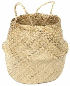 Compactor Pletený úložný košík z morskej trávy Belly, 45 x 36 cm, prírodná, L