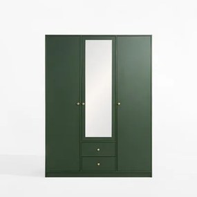 Šatník COLORI so zrkadlom, zelený