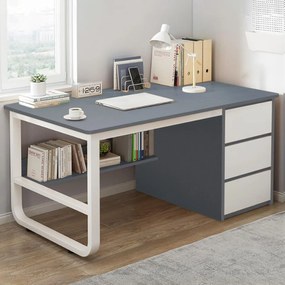 Písací stôl MELANY 120, biela/antracit