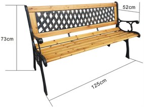 Záhradná lavička Marja (hnedá + prírodné drevo). Vlastná spoľahlivá doprava až k Vám domov. 1088097