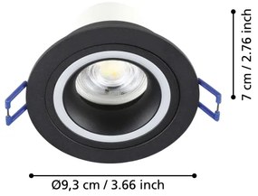 Eglo 900764 - LED RGBW Stmievateľné podhľadové svietidlo CAROSSO-Z 4,7W/230V čierna
