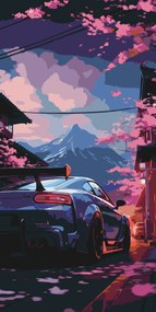 Gario Maľovanie podľa čísel Auto v Japonsku Rozmery: 40 x 80 cm, Rámovanie: Iba zrolované plátno