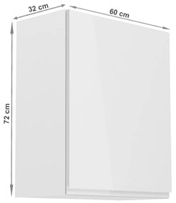 Horná kuchynská skrinka G601F Aurellia (biela + biely lesk) (P). Vlastná spoľahlivá doprava až k Vám domov. 1015734