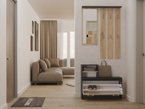 Predsieňová stena GARDE 85 cm antracit/dub artisan