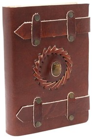 Kožený zápisník - Tigrie oko s remeňmi (linajkovaný)