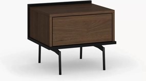 Nočný stolík so zásuvkou Zenar 50 cm - orech elegant / čierny