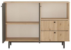 Komoda Rebutia 2 (dub + antracit) . Vlastná spoľahlivá doprava až k Vám domov. 1102496