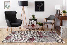 Koberec HEOS 78540 krém / bordo LÍSTIE DŽUNGĽA