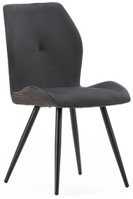 Čierne menčestrové jedálenské stoličky v súprave 2 ks Adaya – Marckeric