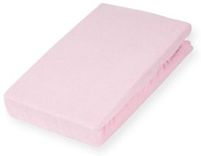 Froté napínacie prestieradlo na extra vysoký matrac FR-032 Púdrovo ružová 80 x 200 - výška 40 cm