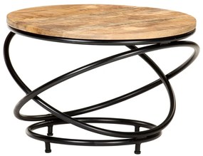 Konferenčný stolík, čierny 60x60x40 cm, surový mangový masív