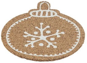 Altom Korková podložka pod hrnček Christmas tree  bauble 10,7 x 10 x 0,3 cm, sada 6 ks