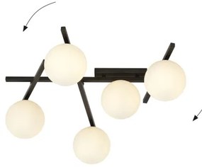 Stropné svietidlo SMART 5xE14/10W/230V čierna/biela