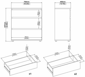 Biela nízka komoda 77x84 cm Nova – Tvilum