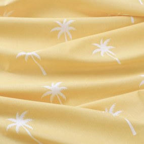 Goldea behúň na stôl 100% bavlnené plátno - palmy na žltej 35x180 cm