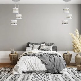 Luster na lanku HELEN 3xE27/15W/230V biela/zlatá