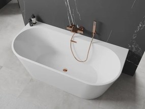 Mexen Oval+, voľne stojaca vaňa ku stene 170 x 80 cm, biela lesklá, ružové zlato prepad, 52681708000-60